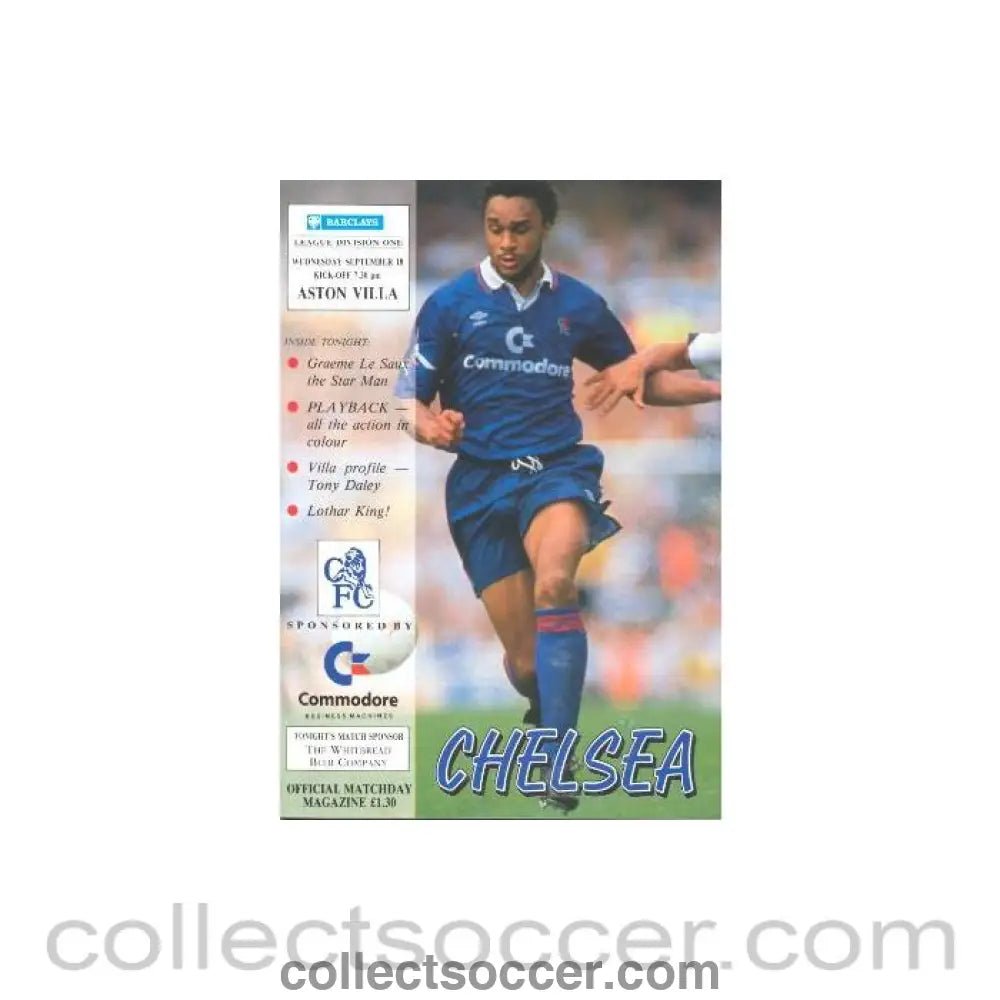 1991 - Chelsea v Aston Villa official programme 18/09/1991 - Collect Soccer