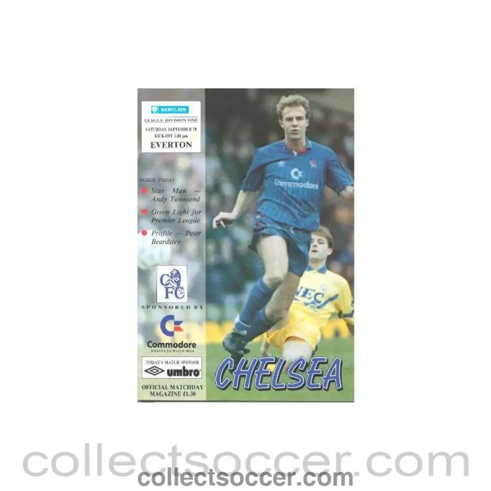 1991 - Chelsea v Everton official programme 28/09/1991 - Collect Soccer
