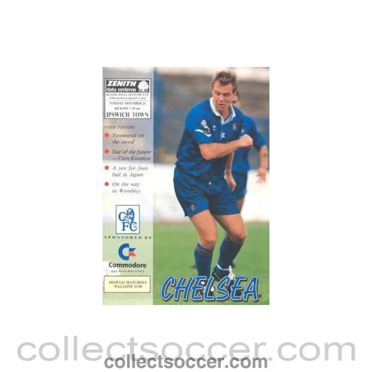 1991 - Chelsea v Ipswich Town official programme 26/11/1991