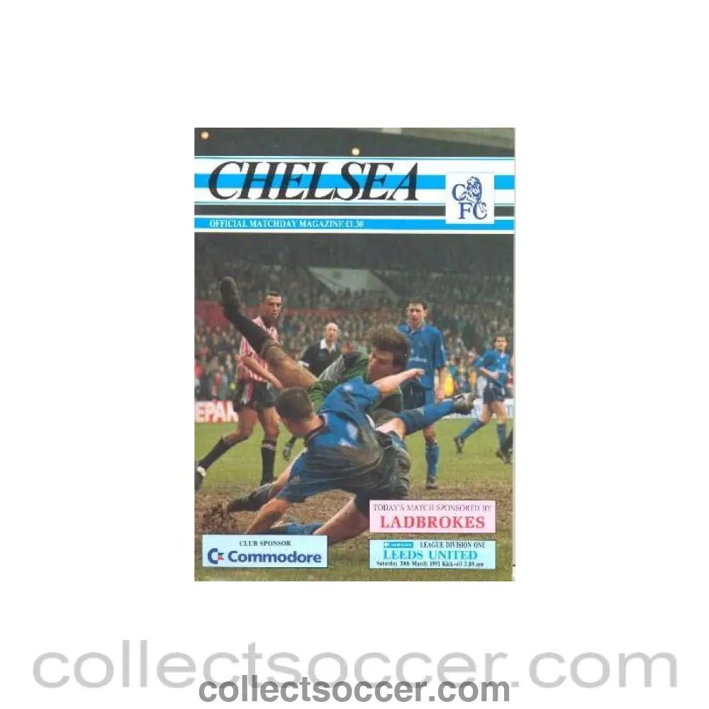 1991 - Chelsea v Leeds United official programme 30/03/1991 - Collect Soccer