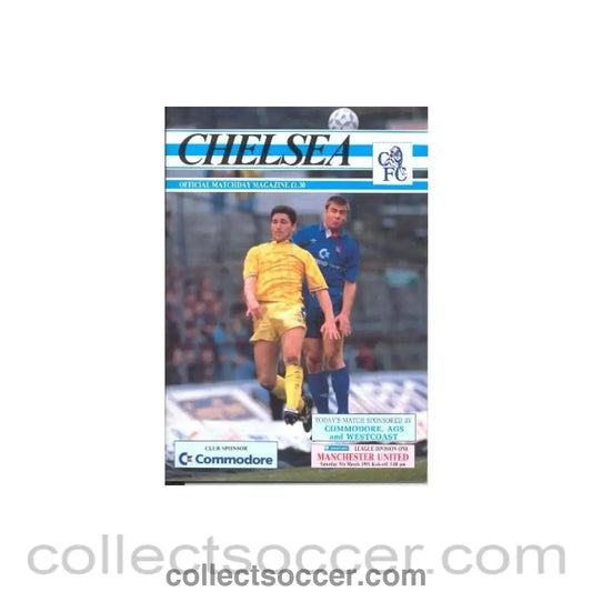 1991 - Chelsea v Manchester United official programme 09/03/1991