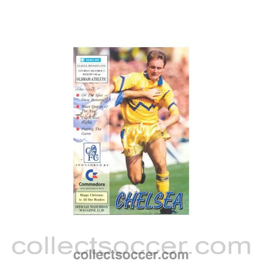1991 - Chelsea v Oldham Athletic official programme 21/12/1991