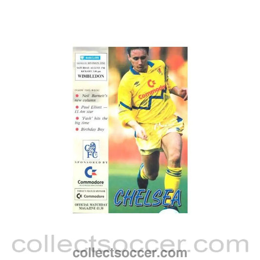 1991 - Chelsea v Wimbledon official programme 17/08/1991