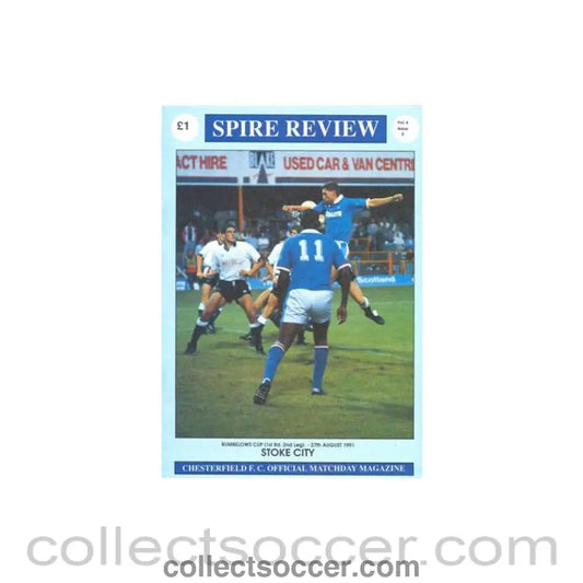 1991 - Chesterfield v Stoke City official programme 27/08/1991 Rumbelows Cup