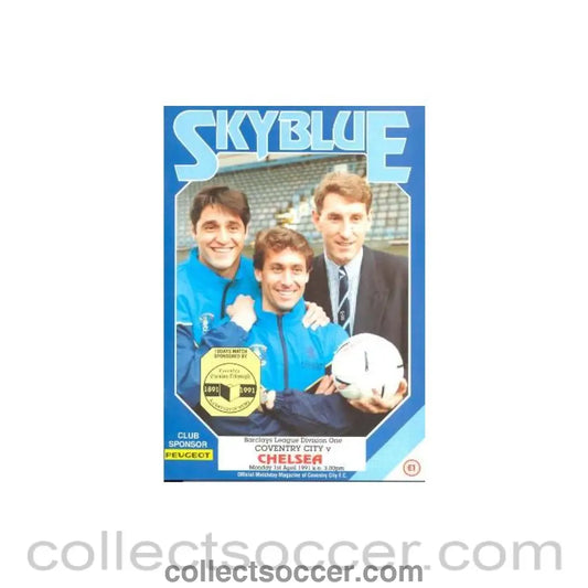 1991 - Coventry City v Chelsea official programme 01/04/1991