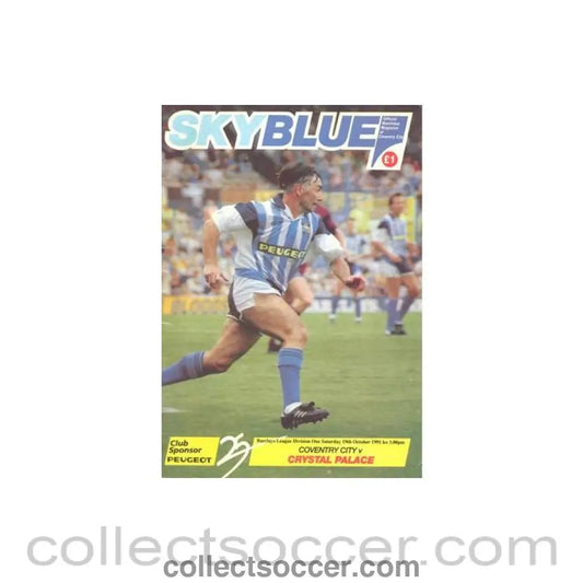 1991 - Coventry City v Crystal Palace official programme 19/10/1991 - Collect Soccer