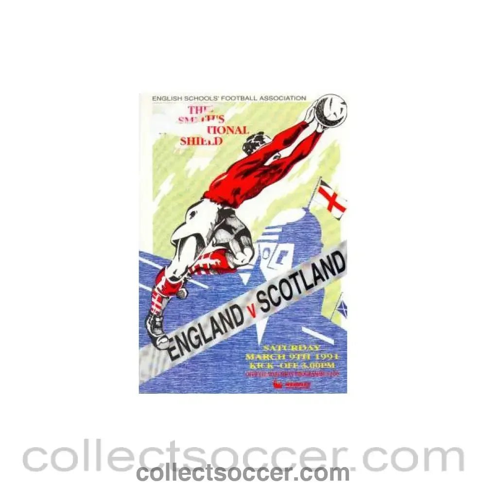 1991 England V Scotland Programme English Schools - Collect Soccer