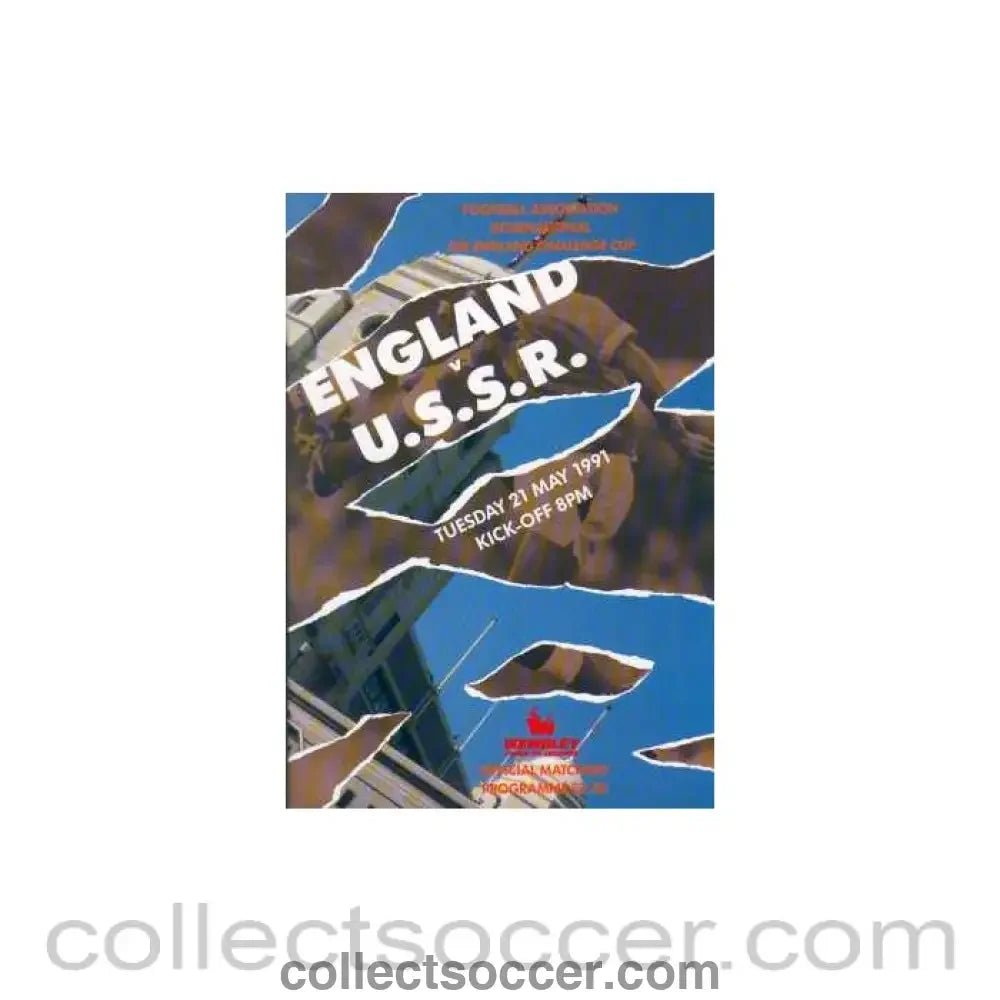 1991 England V U.S.S.R Programme 21/05/1991 - Collect Soccer
