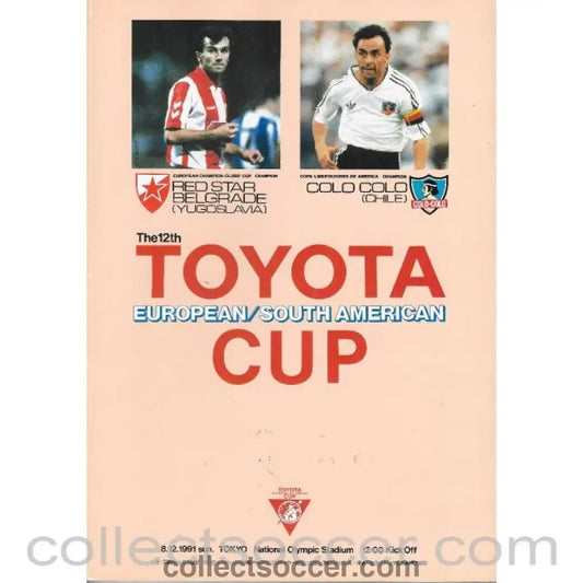 1991 FIFA Club World Championship - Toyota Cup Red Star Belgrade v Colo Colo Football Programme - Collect Soccer