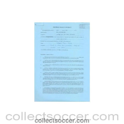 1991 - Football League Player Contract between Robert Paul Gray and Wigan Athletic of 27/05/1991 - Collect Soccer