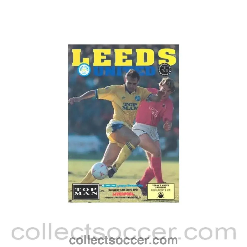 1991 - Leeds United v Liverpool official programme 13/04/1991 Football League - Collect Soccer