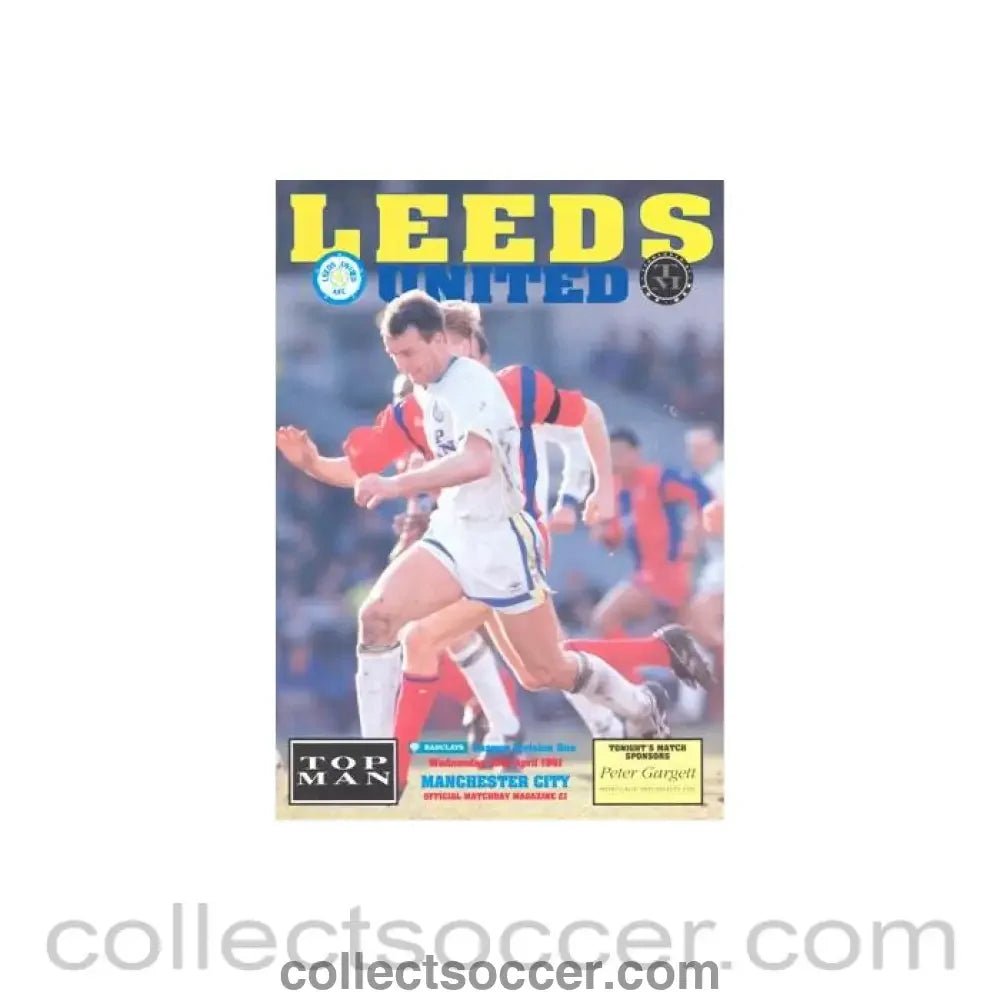 1991 - Leeds United v Manchester City official programme 10/04/1991 Football League - Collect Soccer