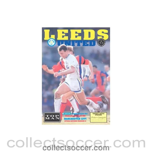 1991 - Leeds United v Manchester City official programme 10/04/1991 Football League - Collect Soccer