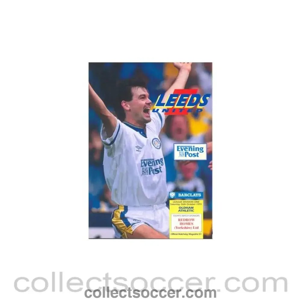 1991 - Leeds United v Oldham Athletic official programme 26/10/1991 - Collect Soccer
