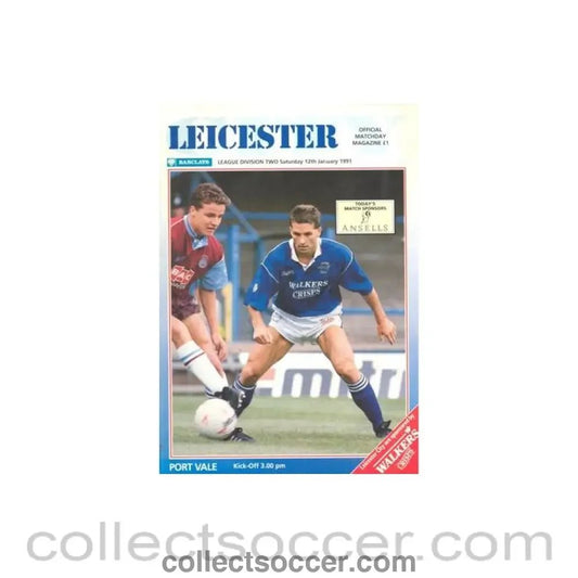 1991 - Leicester City v Port Vale official programme 12/01/1991 Football League Cup - Collect Soccer