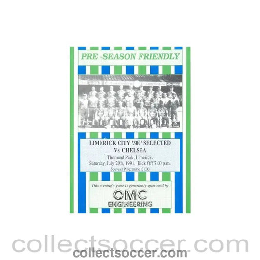 1991 - Limerick City vChelsea official programme 20/07/1991 - Collect Soccer