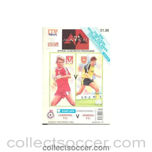 1991 - Liverpool v Arsenal official programme 03/03/1991, League Division 1 - Collect Soccer