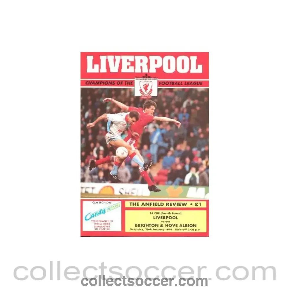 1991 - Liverpool v Brighton & Hove Albion official programme 26/01/1991 - Collect Soccer