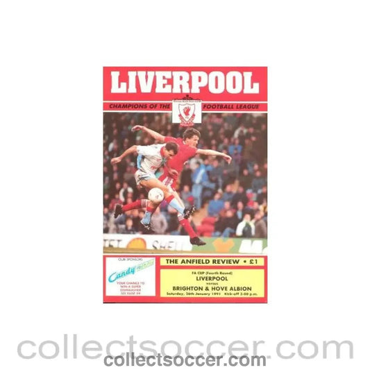 1991 - Liverpool v Brighton & Hove Albion official programme 26/01/1991 - Collect Soccer