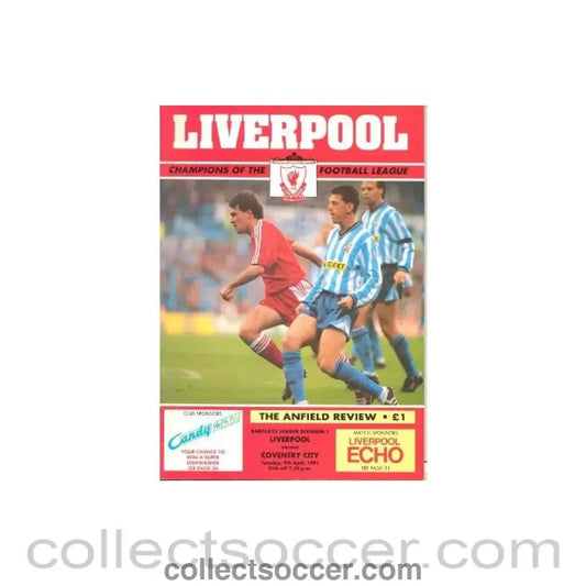1991 - Liverpool v Coventry City official programme 09/04/1991 - Collect Soccer