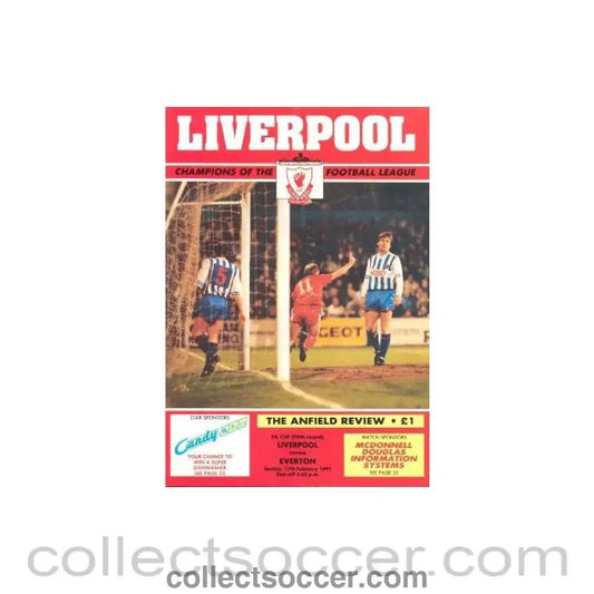 1991 - Liverpool v Everton official programme 17/02/1991 - Collect Soccer