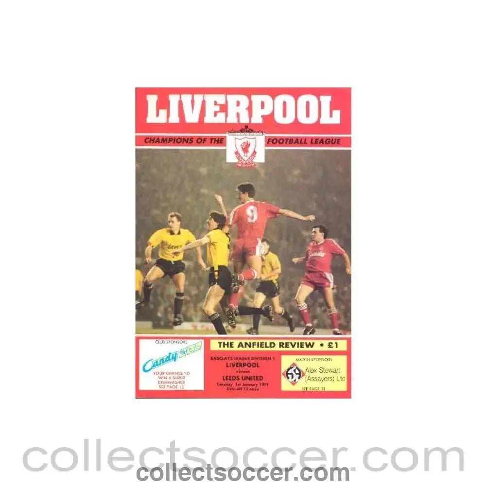 1991 - Liverpool v Leeds United official programme 01/01/1991 - Collect Soccer