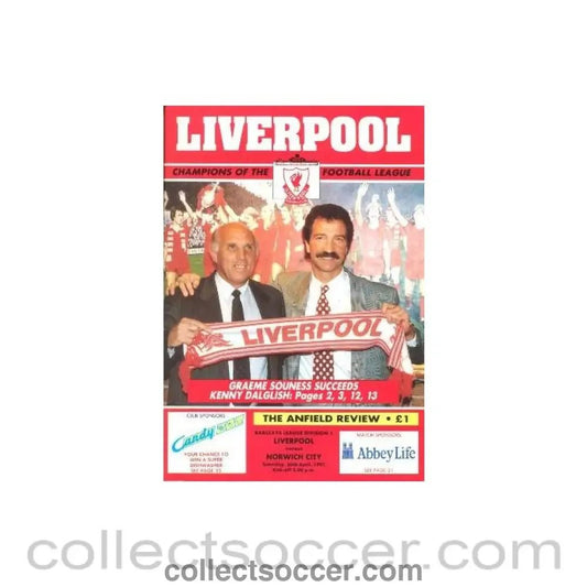 1991 - Liverpool v Norwich City official programme 20/04/1991 - Collect Soccer