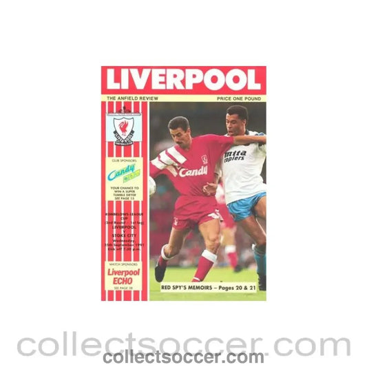 1991 - Liverpool v Stoke City official programme 25/09/1991 Rumbelows League Cup - Collect Soccer