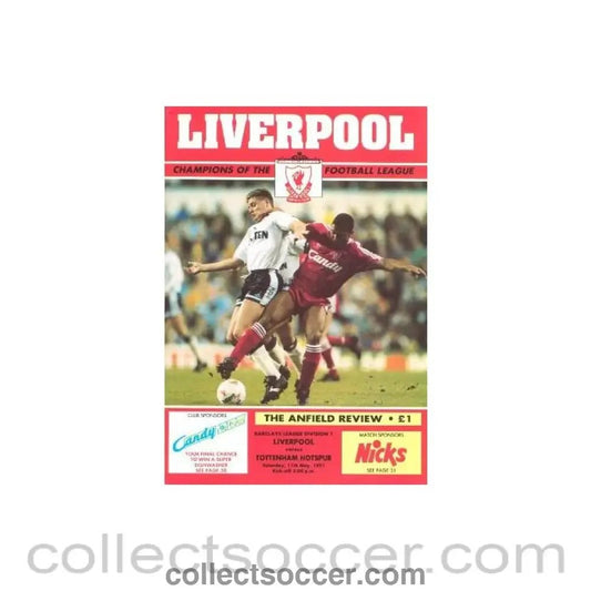 1991 - Liverpool v Tottenham Hotspur official programme 11/05/1991 - Collect Soccer