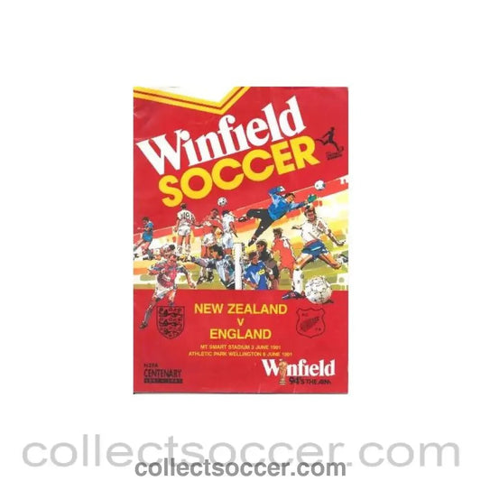 1991 New Zealand v England official programme 03/06/1991 - Collect Soccer