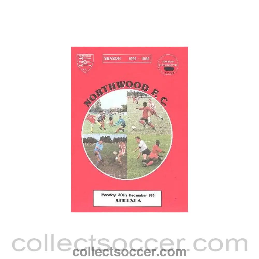 1991 - Northwood vChelsea official programme 30/12/1991 - Collect Soccer