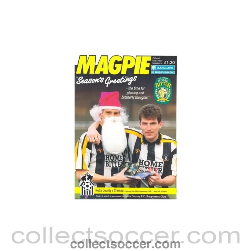 1991 - Notts County v Chelsea official programme 26/12/1991 - Collect Soccer
