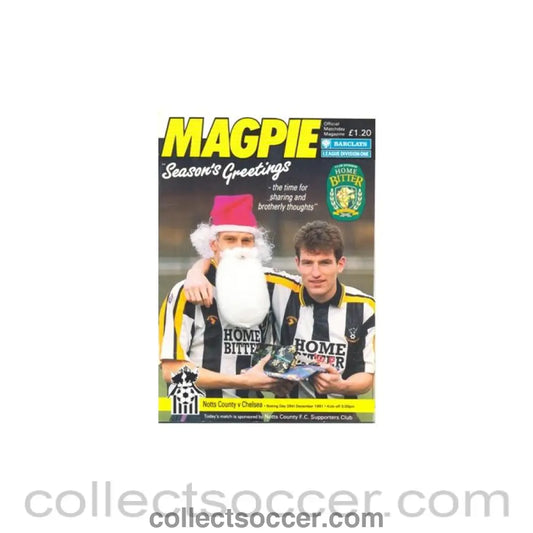 1991 - Notts County v Chelsea official programme 26/12/1991