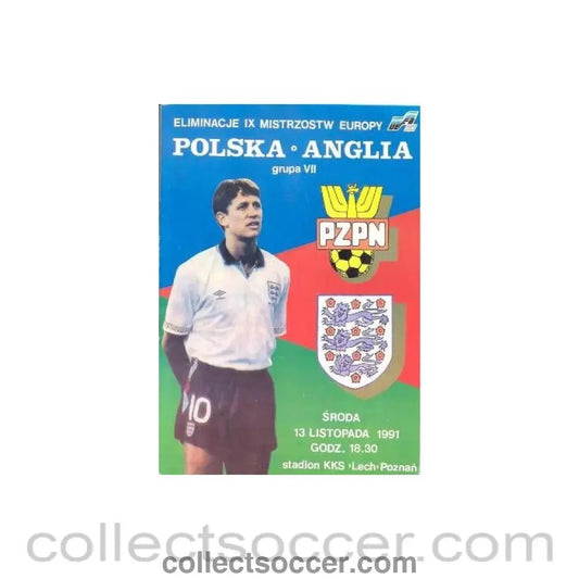 1991 Poland v England official programme 13/11/1991 - Collect Soccer
