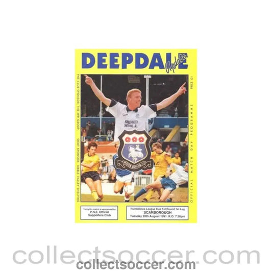 1991 - Preston North End v Scarborough official programme 20/08/1991 Rumbelows League - Collect Soccer