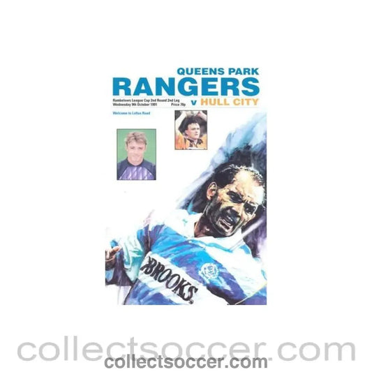 1991 - Queen's Park Rangers v Hull City official programme 09/10/1991 Rumbelows League Cup - Collect Soccer