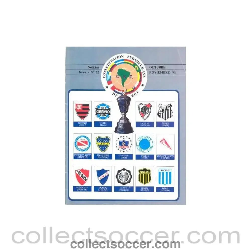 1991 - South America Football Confederation magazine of October/November 1991 - Collect Soccer
