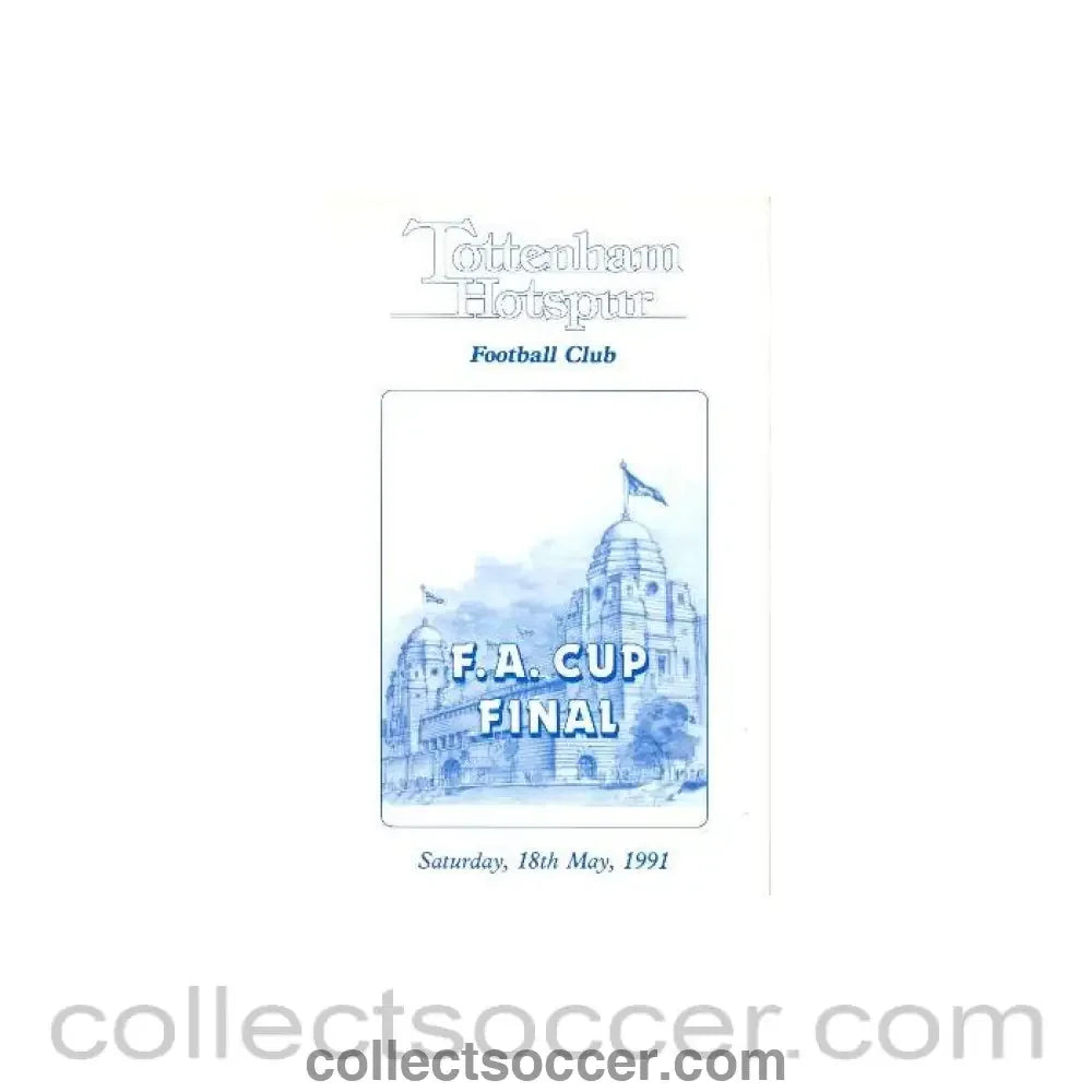 1991 Tottenham Hotspur FA Cup Final menu 18/05/1991