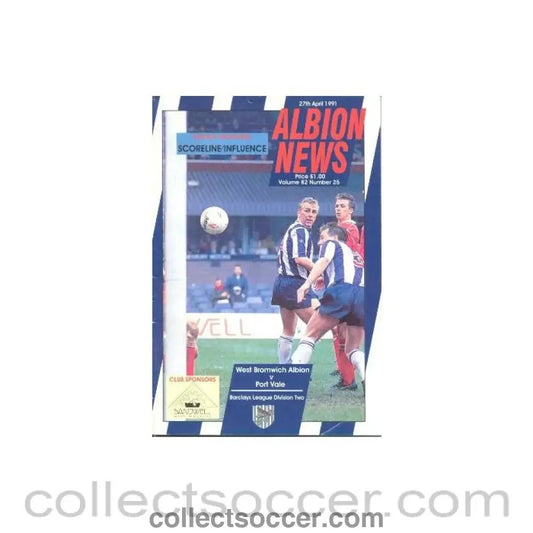 1991 - West Bromwich Albion v Port Vale official programme 27/04/1991 - Collect Soccer