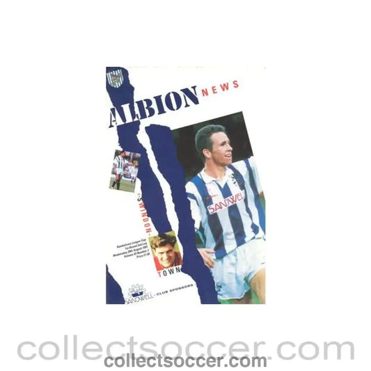1991 - West Bromwich Albion v Swindon Town official programme 28/08/1991 Rumbelows League Cup - Collect Soccer