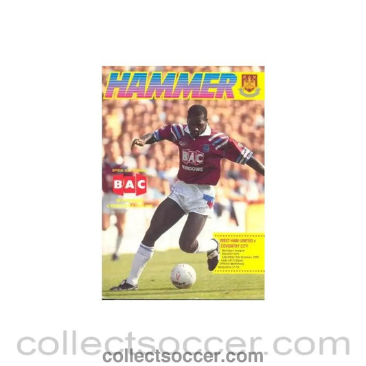 1991 - West Ham United v Coventry City official programme 05/10/1991 - Collect Soccer