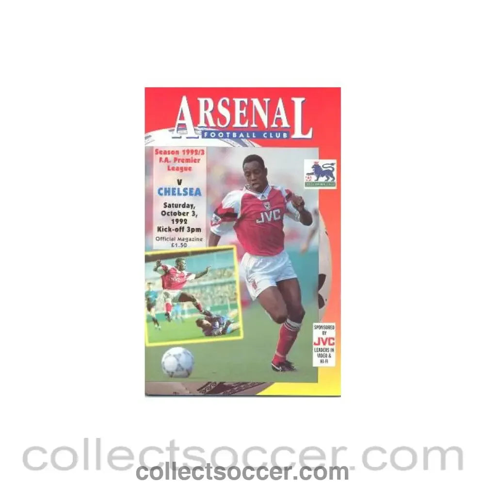 1992 - Arsenal v Chelsea official programme 03/10/1992 Premier League