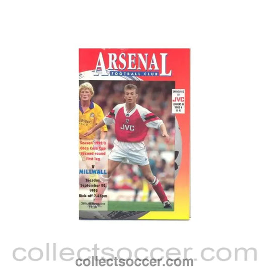 1992 - Arsenal v Millwall official programme 22/09/1992 Coca Cola Cup