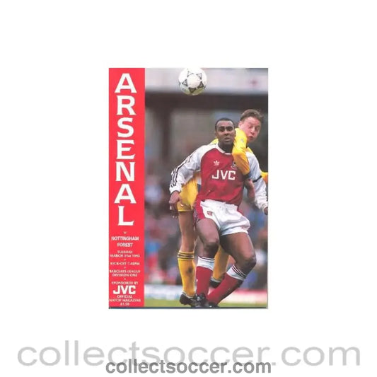 1992 - Arsenal v Nottingham Forest official programme 31/03/1992 Football League