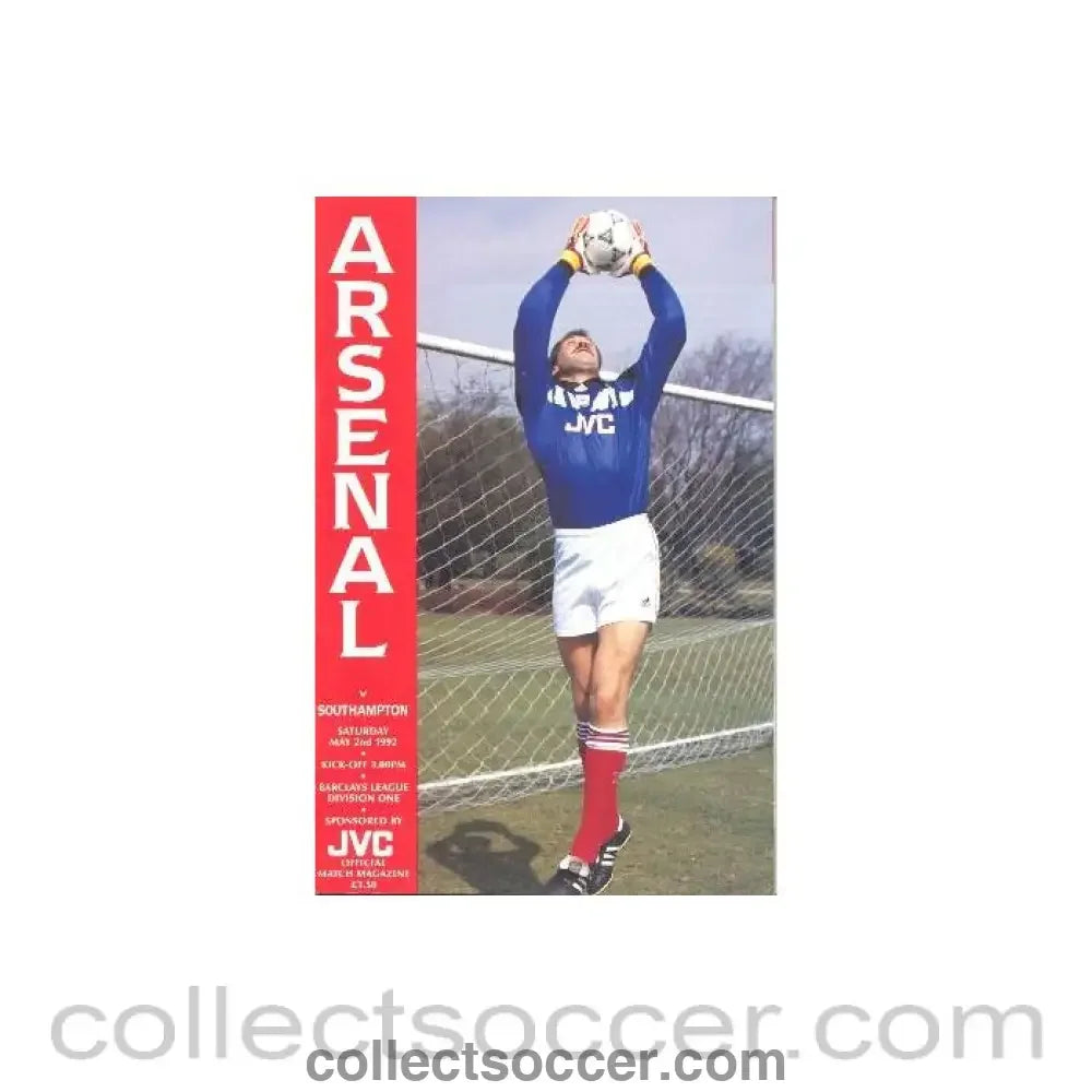 1992 - Arsenal v Southampton official programme 02/05/1992 Football League