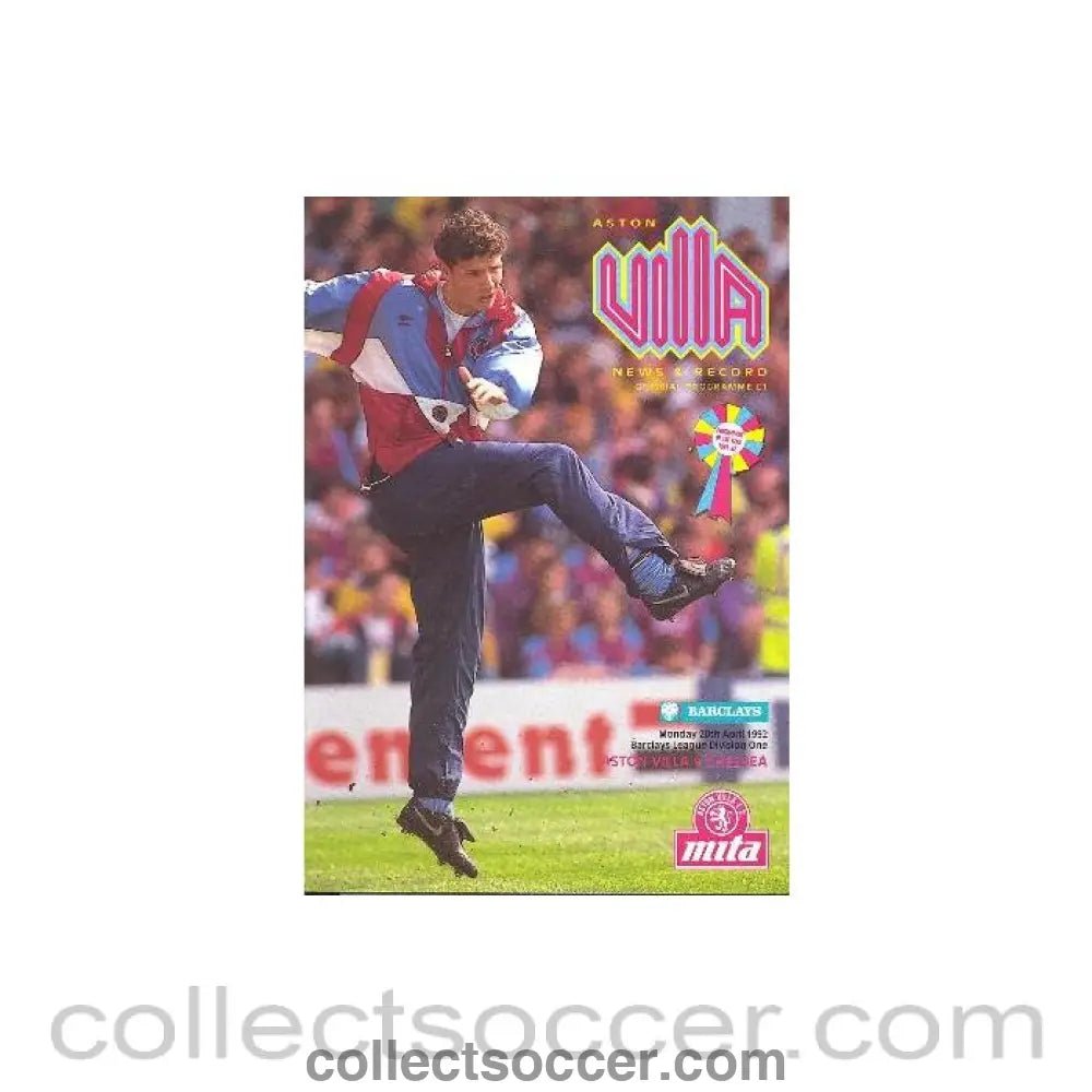 1992 - Aston Villa vChelsea official programme 20/04/1992 - Collect Soccer