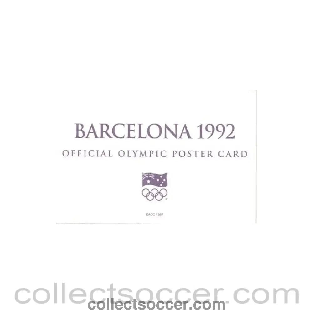 1992 - Barcelona 1992 Official Olympic Poster Card - Collect Soccer