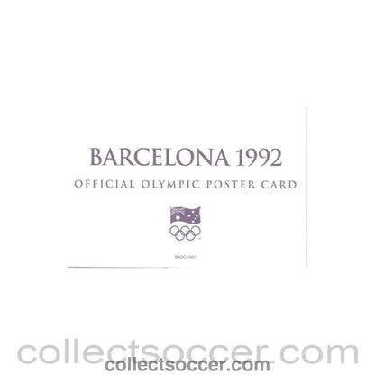 1992 - Barcelona 1992 Official Olympic Poster Card - Collect Soccer