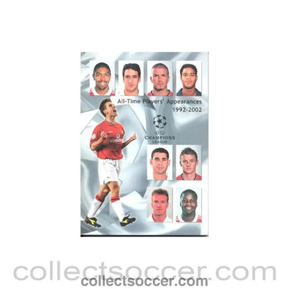 1992 - Champions League All-Time Players' Appearances 1992-2002 statistics booklet - Collect Soccer