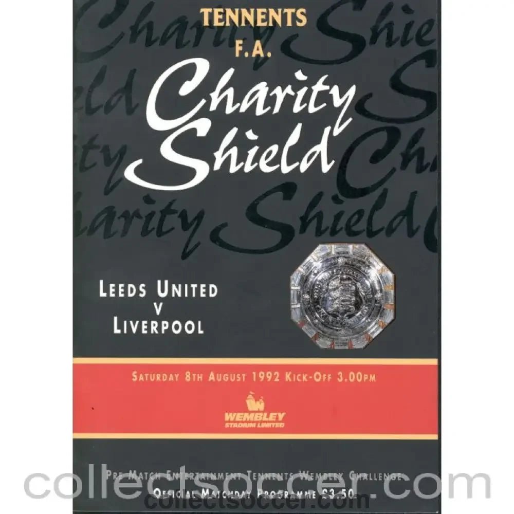 1992 Charity Shield Programme Leeds United v Liverpool - Collect Soccer